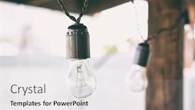  Presentation with light hanging - Presentation consisting of garland-of-light-bulbs-hanging background and a white colored foreground