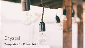  Presentation with light hanging - Beautiful slide deck featuring garland-of-light-bulbs-hanging backdrop and a sky blue colored foreground