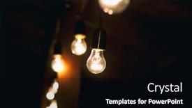  Presentation with light hanging - Beautiful slide deck featuring garland-of-light-bulbs-hanging backdrop and a black colored foreground