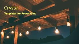  Presentation with light hanging - Theme having garland-of-light-bulbs-hanging background and a tawny brown colored foreground