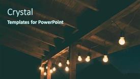  Presentation with light hanging - Audience pleasing PPT theme consisting of garland-of-light-bulbs-hanging backdrop and a tawny brown colored foreground