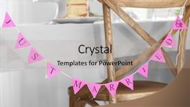  Presentation with married - Theme enhanced with garland with text just married background and a light gray colored foreground