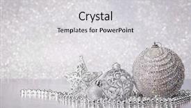 Presentation with christmas balls disco ball - Slide deck with garlands lying on a silvery background and a light gray colored foreground