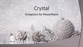  Presentation with silver christmas - PPT theme featuring garlands lying on a silvery background and a light gray colored foreground