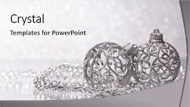  Presentation with silver christmas - Beautiful PPT layouts featuring garlands lying on a silvery backdrop and a white colored foreground