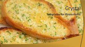  Presentation with herb - Presentation theme having garlic and herb bread background and a yellow colored foreground