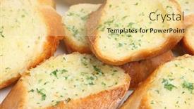  Presentation with herb - Audience pleasing PPT layouts consisting of garlic-and-herb-bread backdrop and a blonde colored foreground