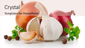  Presentation with garlic - Slides consisting of garlic and onion vegetables background and a lemonade colored foreground