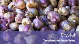  Presentation with garlic - PPT theme enhanced with garlic at the farmers market background and a  colored foreground
