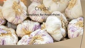  Presentation with garlic - Presentation theme featuring garlic-at-the-market-display and a coral colored foreground