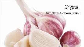  Presentation with garlic garlic garlic bulb - Cool new slide deck with garlic bulb and garlic cloves backdrop and a white colored foreground
