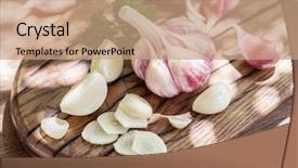  Presentation with garlic garlic garlic bulb - Beautiful presentation theme featuring garlic bulb and garlic cloves backdrop and a coral colored foreground