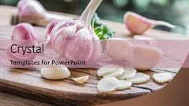  Presentation with garlic garlic garlic bulb - PPT layouts featuring garlic bulb and garlic cloves background and a coral colored foreground