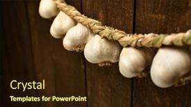  Presentation with close up garlic bulbs - Presentation consisting of garlic-bulbs-braided background and a wine colored foreground