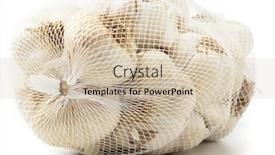  Presentation with garlic - Presentation theme enhanced with garlic bulbs pack on a white background background and a soft green colored foreground