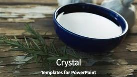  Presentation with garlic - Slide deck featuring garlic bulbs rosemary and oil background and a  colored foreground