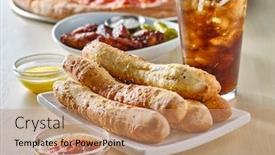  Presentation with soda - Slides having garlic-butter-breadsticks-with-soda background and a coral colored foreground