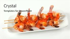  Presentation with prawn - Amazing PPT theme having garlic chili sauce on white backdrop and a cream colored foreground