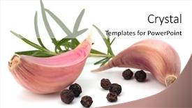  Presentation with clove - PPT layouts having garlic clove and rosemary leaf isolated on white background background and a white colored foreground