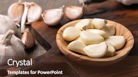  Presentation with garlic garlic garlic bulb - Audience pleasing slide deck consisting of garlic cloves and bulb backdrop and a tawny brown colored foreground