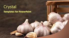  Presentation with garlic garlic garlic bulb - Presentation enhanced with garlic-cloves-and-bulb background and a tawny brown colored foreground