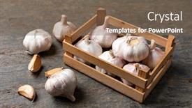  Presentation with garlic garlic garlic bulb - Presentation featuring garlic-cloves-and-bulb background and a violet colored foreground