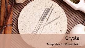  Presentation with oriental medicine - Slides enhanced with garlic tcm traditional chinese medicine background and a coral colored foreground