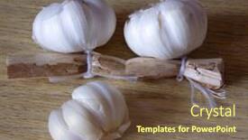  Presentation with import garlic - Slide set having garlic background and a tawny brown colored foreground