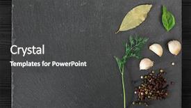  Presentation with black pepper plant - Presentation theme having garlick fennel pepper of basilic background and a dark gray colored foreground