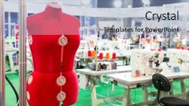  Presentation with nobody - Beautiful presentation theme featuring garment - dummy for clothes on sewing backdrop and a light blue colored foreground