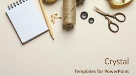  Presentation with tailoring - Slides enhanced with garment - set of tailoring tools background and a lemonade colored foreground