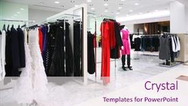 Presentation with garment - Colorful slides enhanced with garment industrial - clothes shop backdrop and a  colored foreground