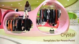  Presentation with clothes shop - Amazing slides having garment industrial - modern shop of woman clothes backdrop and a soft green colored foreground