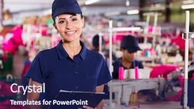  Presentation with textile - Amazing PPT theme having garment industrial - portrait of pretty female textile backdrop and a navy blue colored foreground