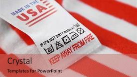  Presentation with garment - Colorful theme enhanced with garment label with text made backdrop and a red colored foreground