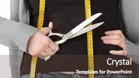  Presentation with garment - PPT layouts consisting of garment manufacturing - tailor woman with scissors background and a tawny brown colored foreground