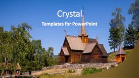  Presentation with church - Cool new presentation design with garmo stavkyrkje in maihaugen folk backdrop and a teal colored foreground