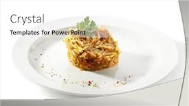  Presentation with white plate - Beautiful PPT layouts featuring garnish-braised-cabbage-on-white backdrop and a white colored foreground