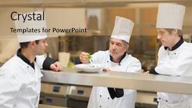  Presentation with chef - Theme with garnish plate at order line background and a coral colored foreground