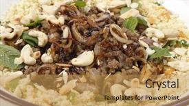  Presentation with couscous - PPT layouts consisting of garnished with toasted cashew nut background and a yellow colored foreground