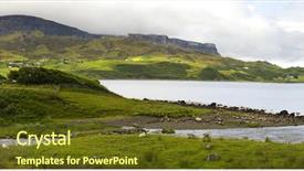  Presentation with japan beautiful landscape mountain fuji - PPT theme enhanced with garrafad isle of skye scotland background and a tawny brown colored foreground