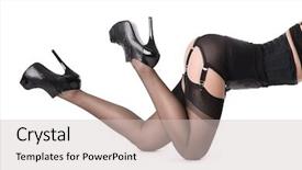  Presentation with vintage - Slide deck featuring garter belts - attractive young woman in vintage background and a soft green colored foreground