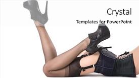  Presentation with female - Amazing slide set having garter belts - beautiful female legs in nylon backdrop and a white colored foreground