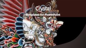  Presentation with bali - Audience pleasing PPT theme consisting of garuda statue isolated on black backdrop and a tawny brown colored foreground