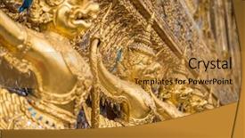  Presentation with bangkok - Cool new slides with garuda wat phra kaew bangkok backdrop and a gold colored foreground