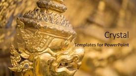  Presentation with bangkok - PPT layouts enhanced with garuda wat phra kaew bangkok background and a gold colored foreground