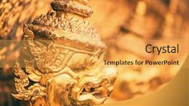  Presentation with bangkok - Beautiful presentation design featuring garuda wat phra kaew bangkok backdrop and a yellow colored foreground