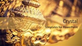  Presentation with garuda pancasila 3d indonesia - Beautiful PPT theme featuring garuda wat phra kaew bangkok backdrop and a  colored foreground