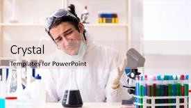  Presentation with chemist - Amazing presentation having gas analysis - young handsome chemist working backdrop and a lemonade colored foreground