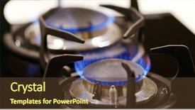  Presentation with gas - PPT theme having gas burner on the stove background and a tawny brown colored foreground